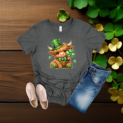 Youth Lucky Highland Cow St. Patrick’s Day Shirt