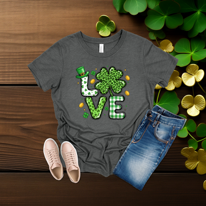 Youth St. Patrick’s Day Lucky in Love Shamrock T-Shirt