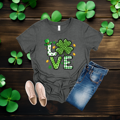 Youth St. Patrick’s Day Lucky in Love Shamrock T-Shirt