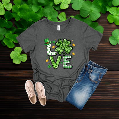 Youth St. Patrick’s Day Lucky in Love Shamrock T-Shirt