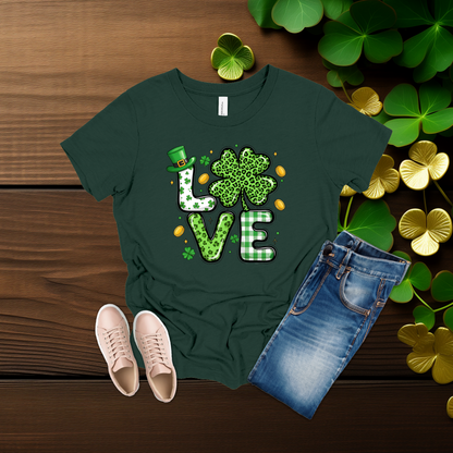 Youth St. Patrick’s Day Lucky in Love Shamrock T-Shirt