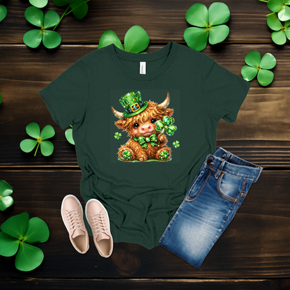 Youth Lucky Highland Cow St. Patrick’s Day Shirt