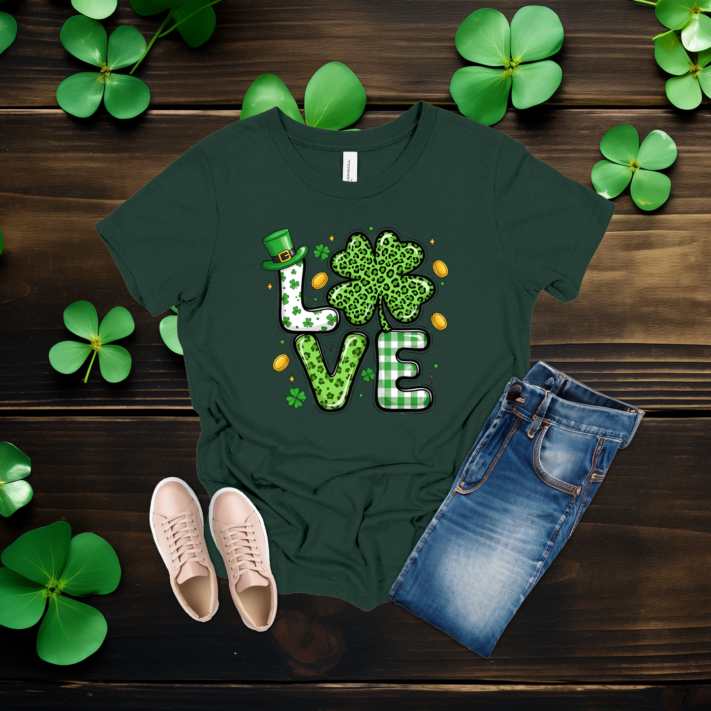 Youth St. Patrick’s Day Lucky in Love Shamrock T-Shirt