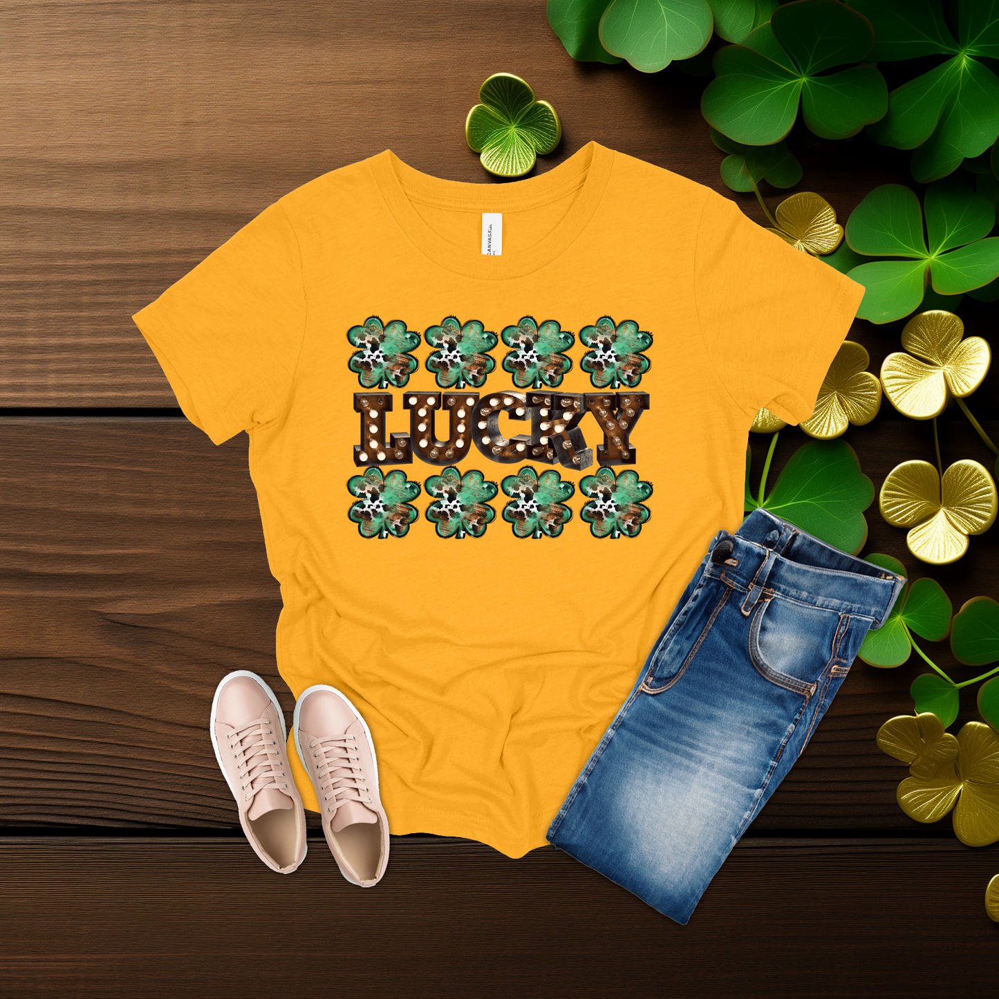 Youth Lucky Lights Shamrock St. Patrick’s Day T-Shirt