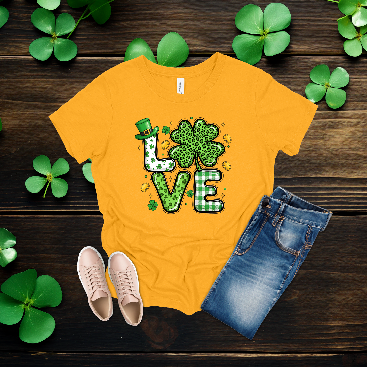 Youth St. Patrick’s Day Lucky in Love Shamrock T-Shirt