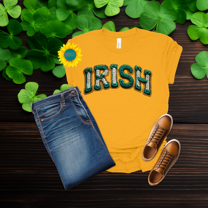 Adult Irish Faux Yarn Knit T-Shirt - St. Patrick's Day