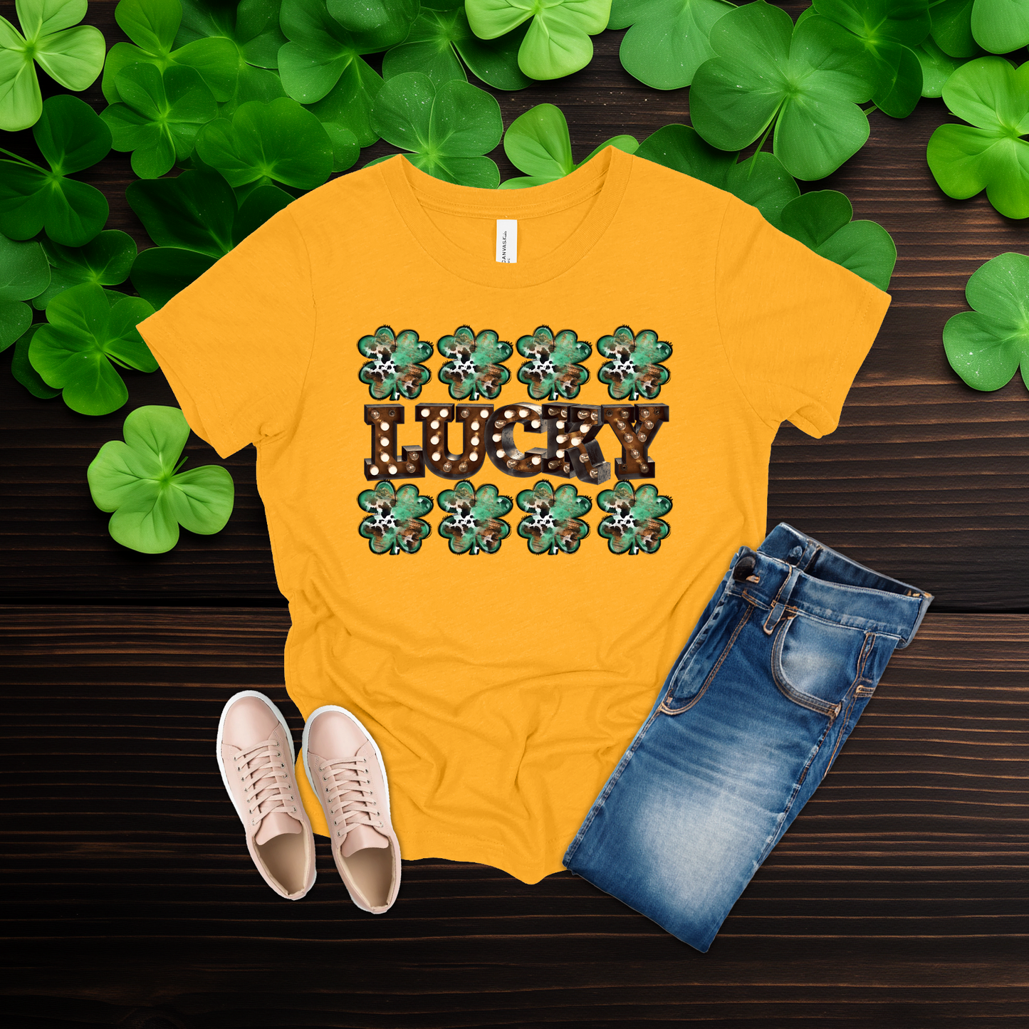 Youth Lucky Lights Shamrock St. Patrick’s Day T-Shirt