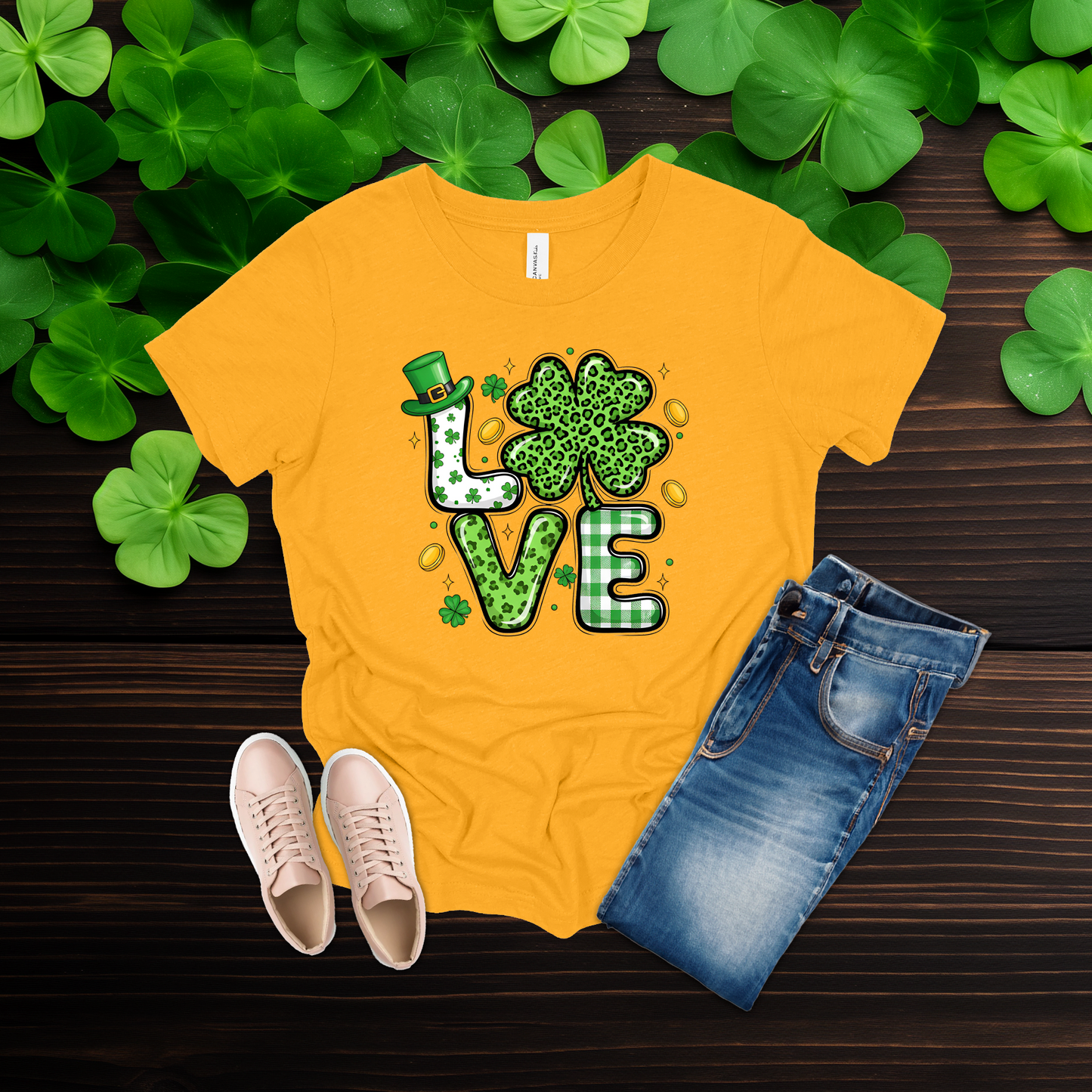 Youth St. Patrick’s Day Lucky in Love Shamrock T-Shirt
