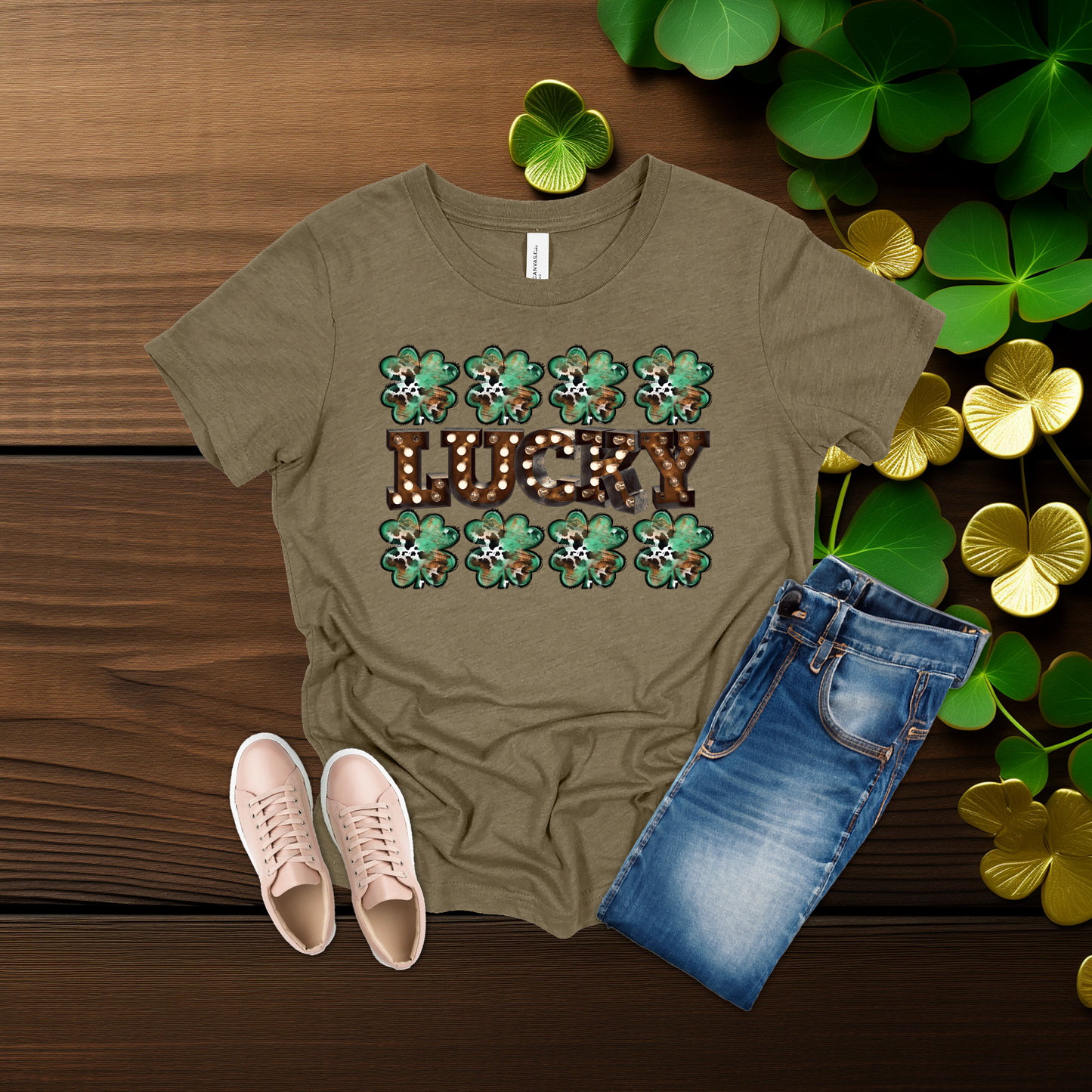 Youth Lucky Lights Shamrock St. Patrick’s Day T-Shirt