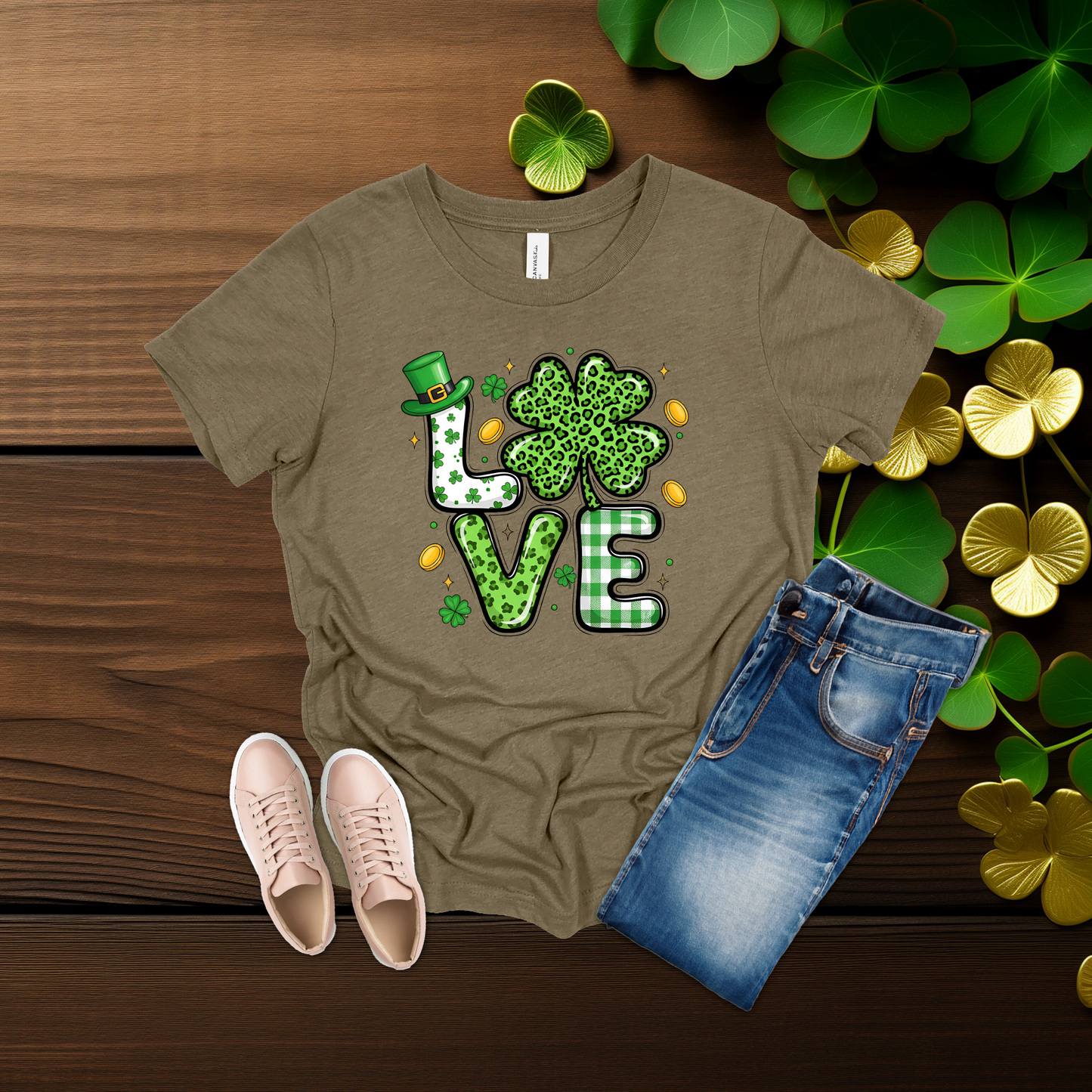 Youth St. Patrick’s Day Lucky in Love Shamrock T-Shirt