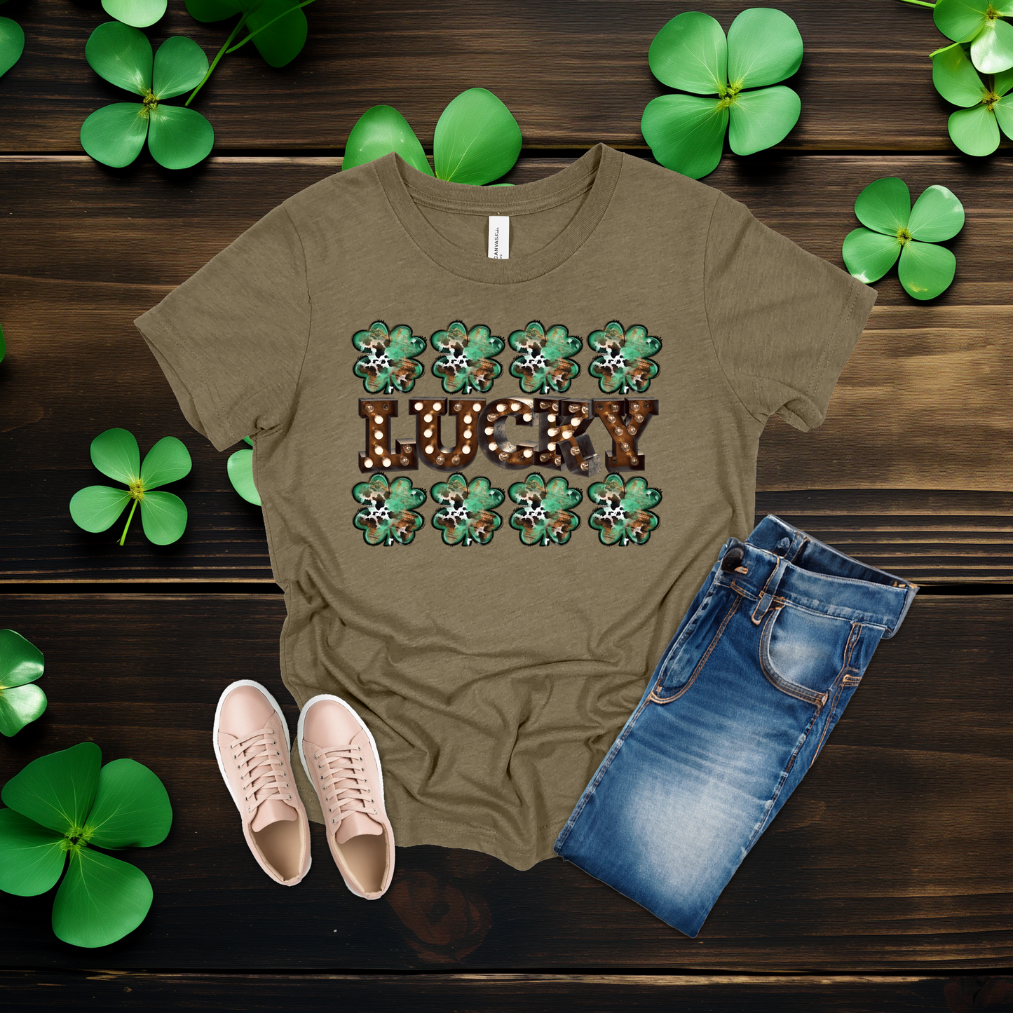 Youth Lucky Lights Shamrock St. Patrick’s Day T-Shirt