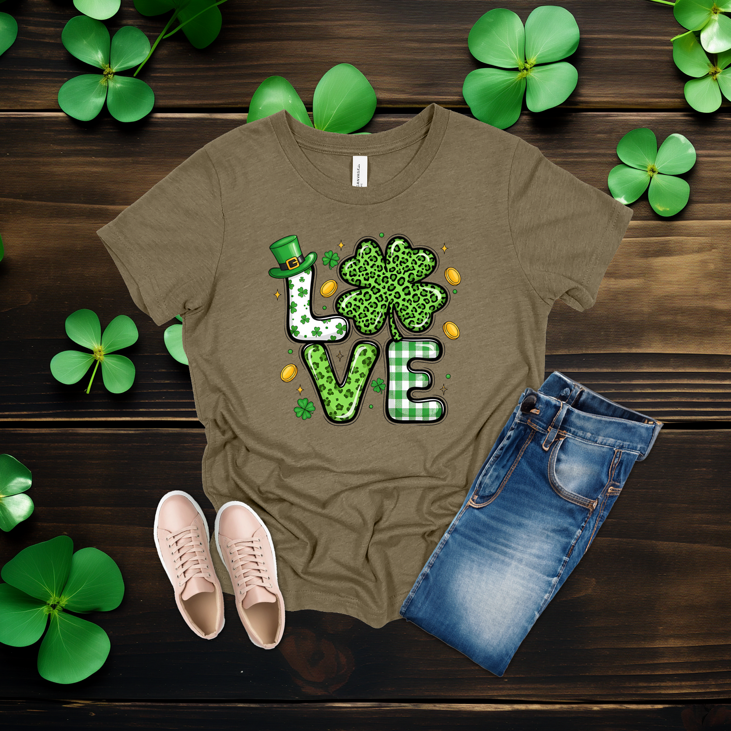 Youth St. Patrick’s Day Lucky in Love Shamrock T-Shirt