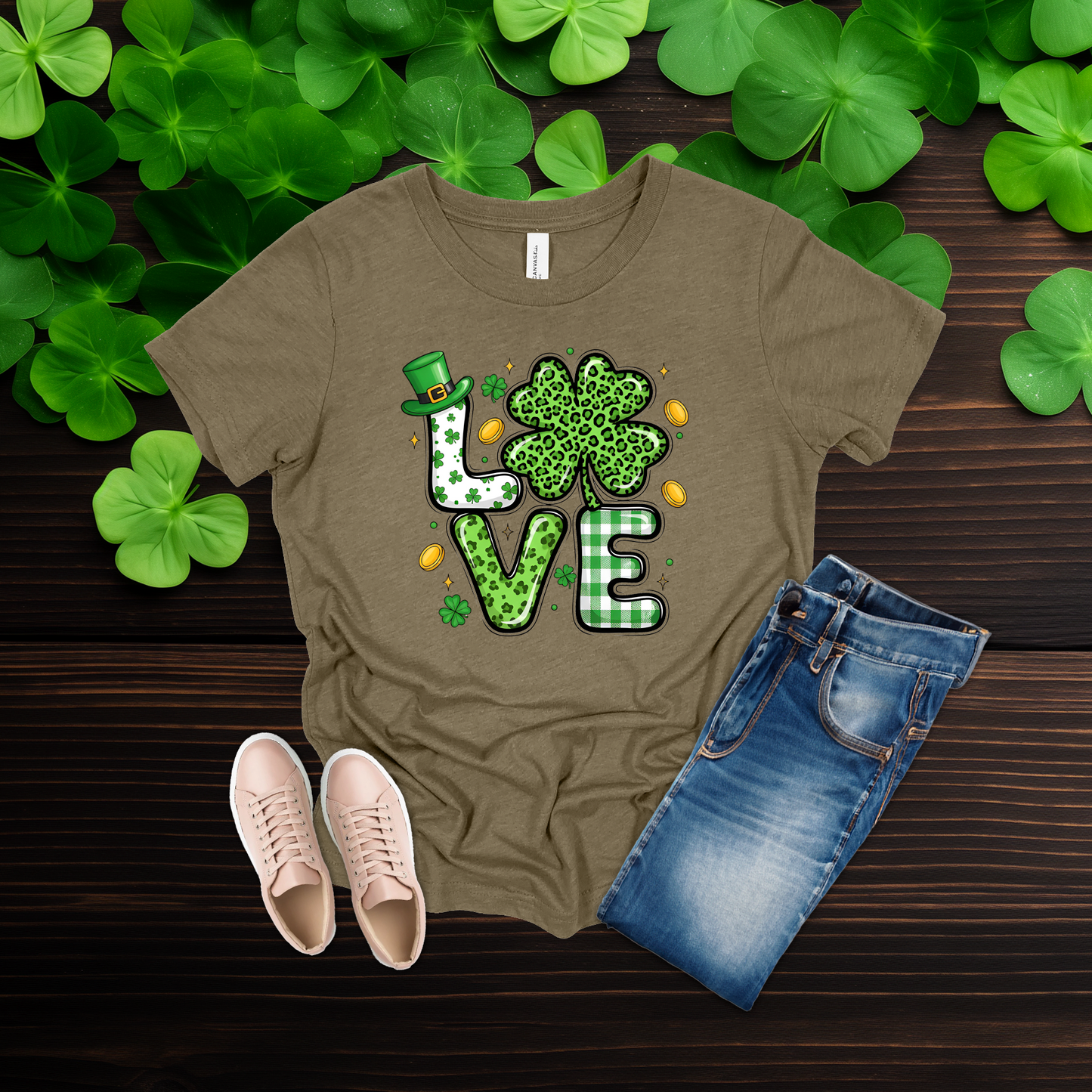 Youth St. Patrick’s Day Lucky in Love Shamrock T-Shirt