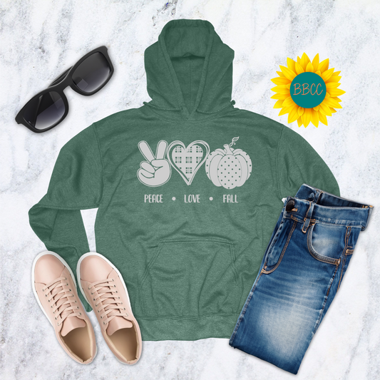 Adult Peace Love Fall Hoodie