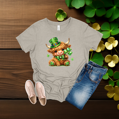 Youth Lucky Highland Cow St. Patrick’s Day Shirt