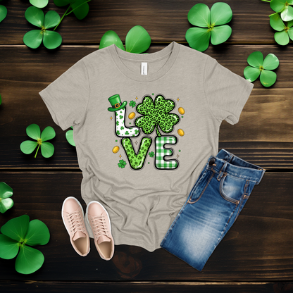 Youth St. Patrick’s Day Lucky in Love Shamrock T-Shirt