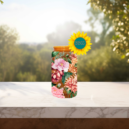 Watercolor Florals 16oz Stainless Steel or Plastic Tumbler