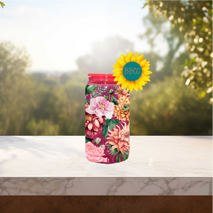 Watercolor Florals 16oz Stainless Steel or Plastic Tumbler