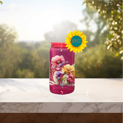 Floral Bouquet 16oz Stainless Steel or Plastic Tumbler