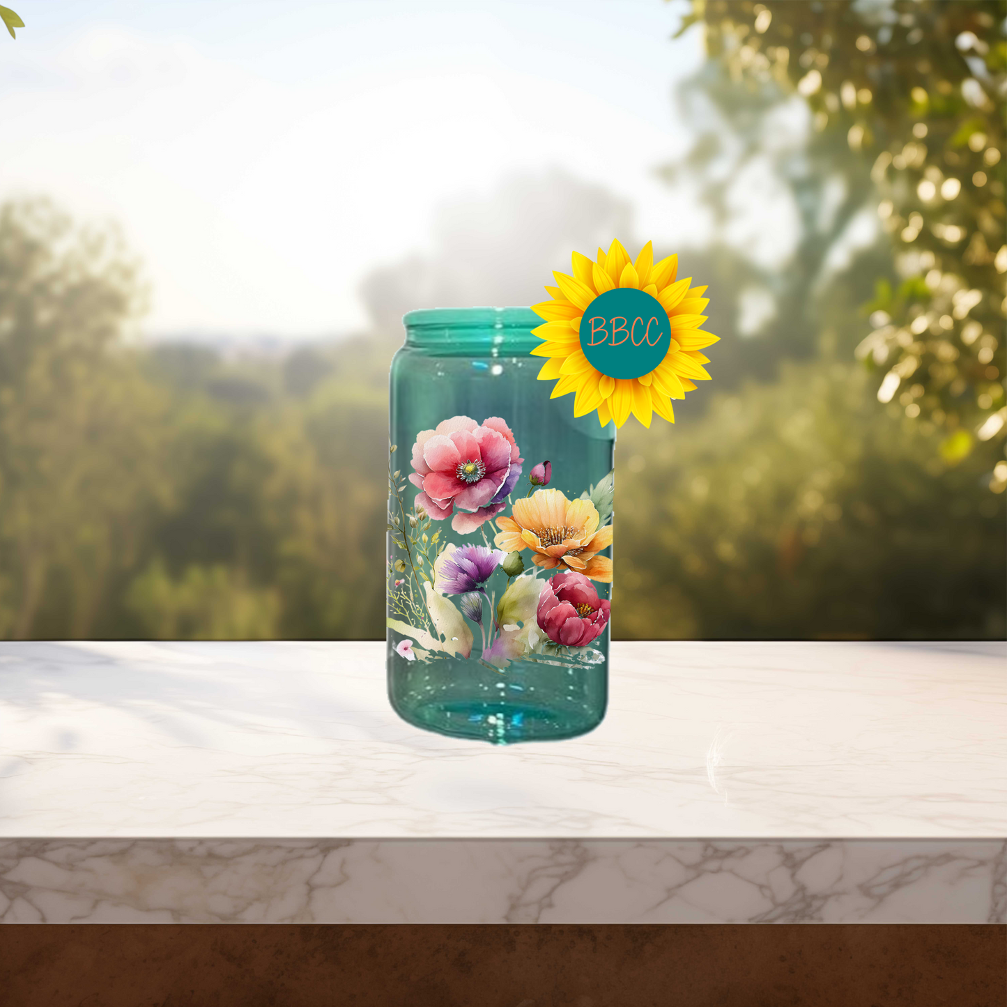 Floral Bouquet 16oz Stainless Steel or Plastic Tumbler
