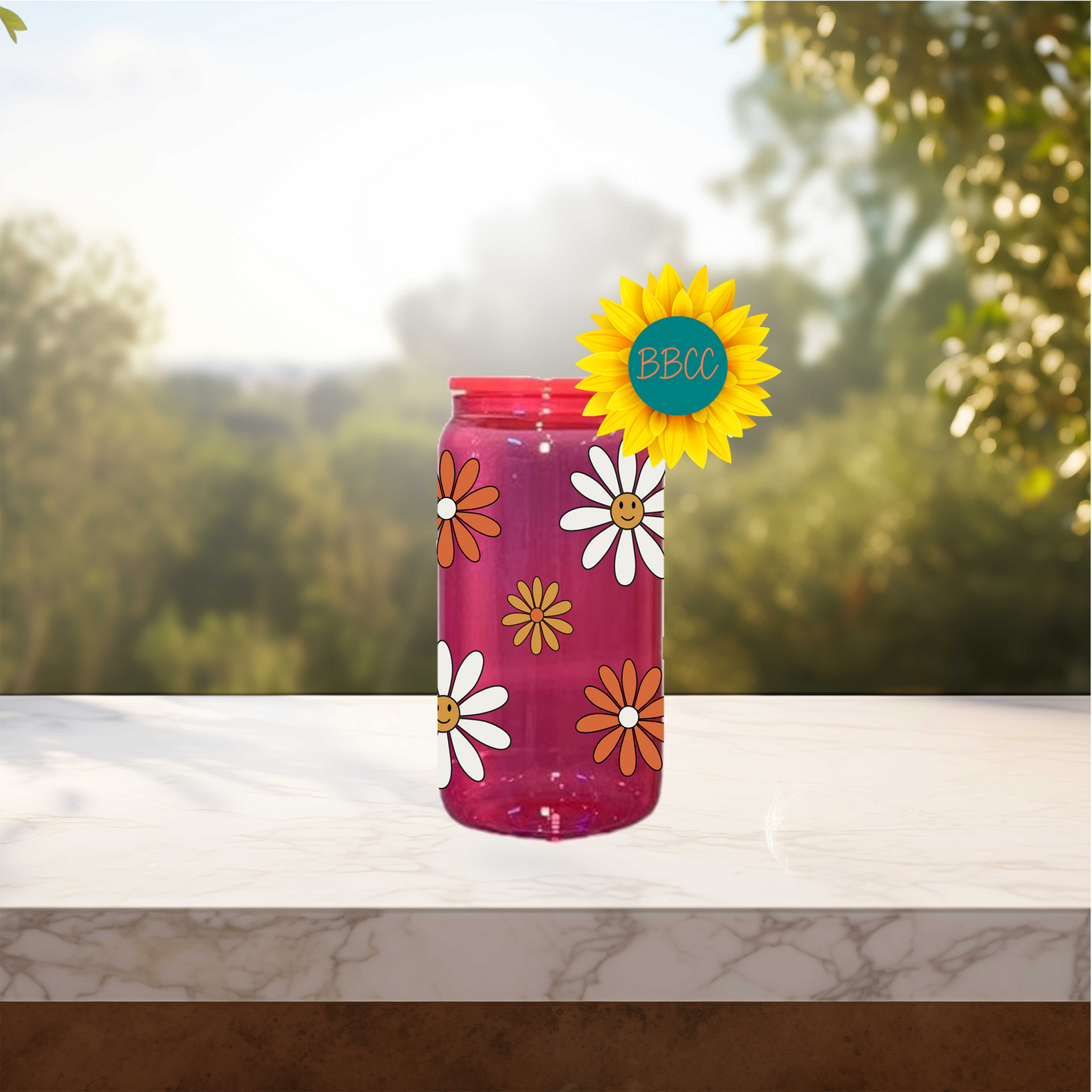 Daisies 16oz Stainless Steel or Plastic Tumbler