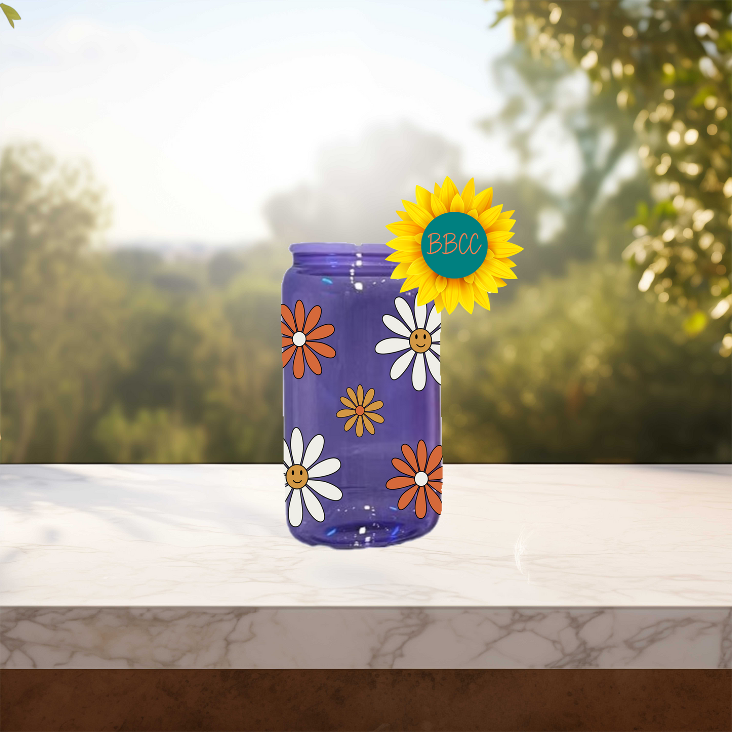 Daisies 16oz Stainless Steel or Plastic Tumbler