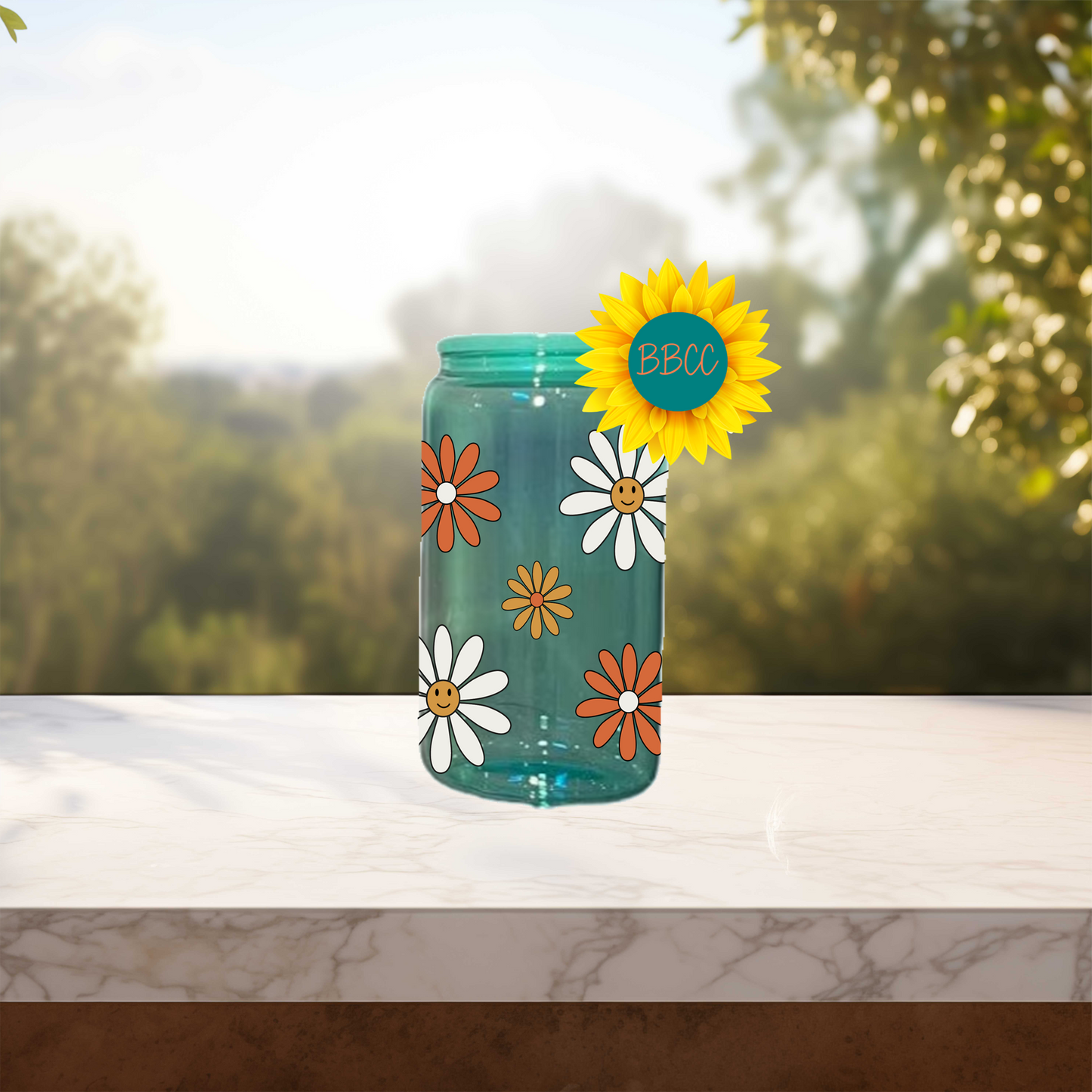 Daisies 16oz Stainless Steel or Plastic Tumbler