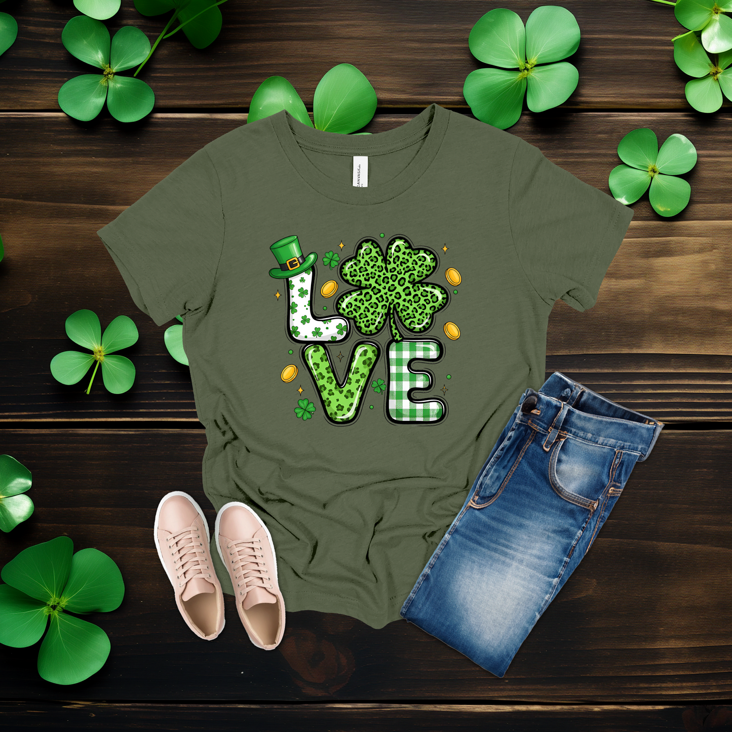 Youth St. Patrick’s Day Lucky in Love Shamrock T-Shirt
