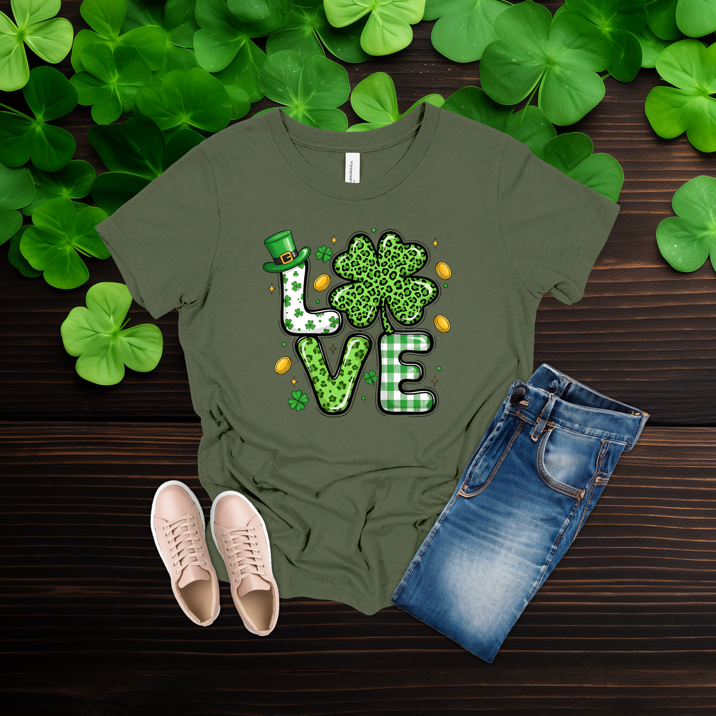 Youth St. Patrick’s Day Lucky in Love Shamrock T-Shirt