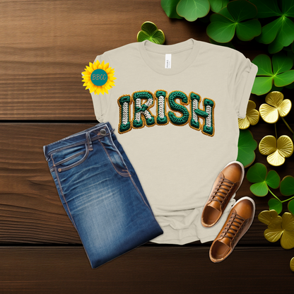 Adult Irish Faux Yarn Knit T-Shirt - St. Patrick's Day