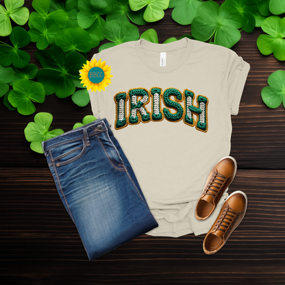 Adult Irish Faux Yarn Knit T-Shirt - St. Patrick's Day