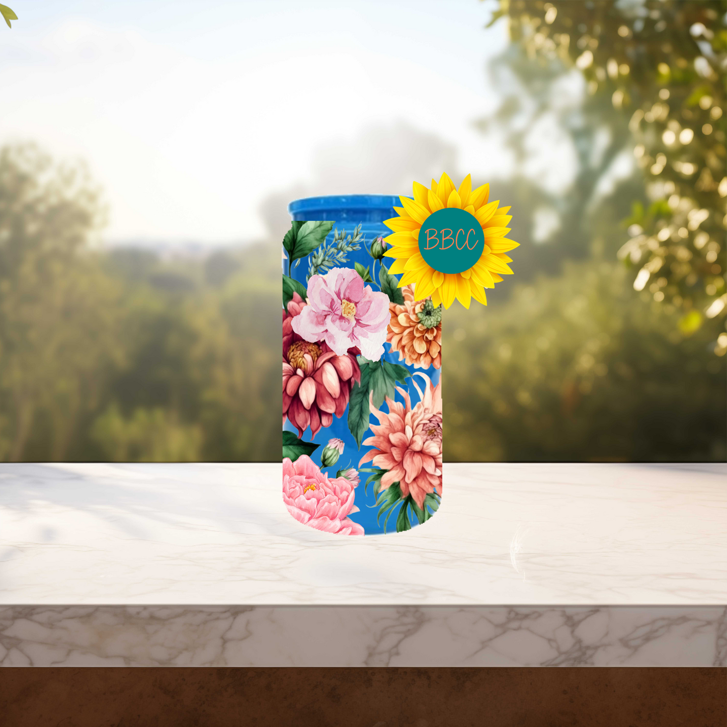 Watercolor Florals 16oz Stainless Steel or Plastic Tumbler