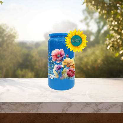 Floral Bouquet 16oz Stainless Steel or Plastic Tumbler