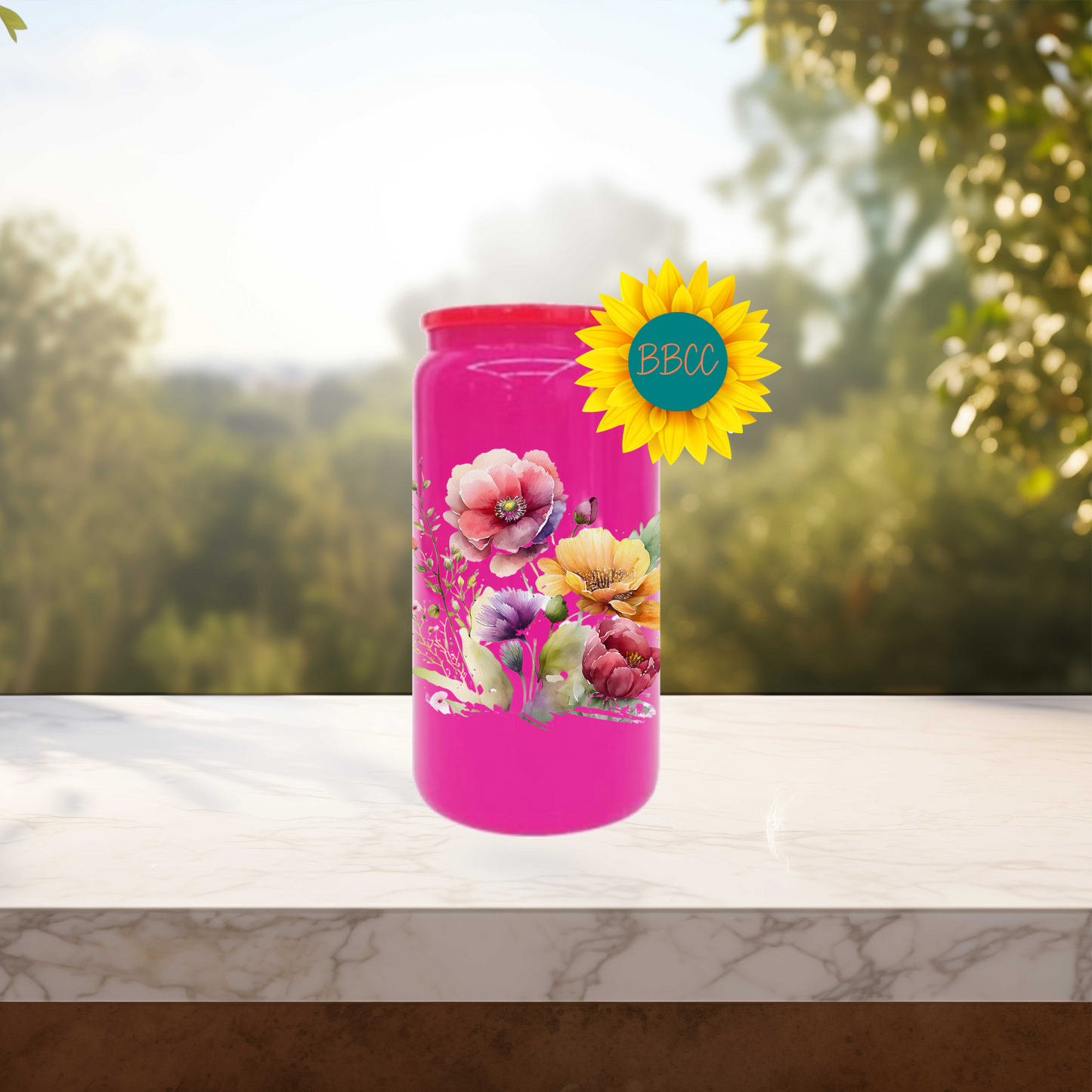 Floral Bouquet 16oz Stainless Steel or Plastic Tumbler