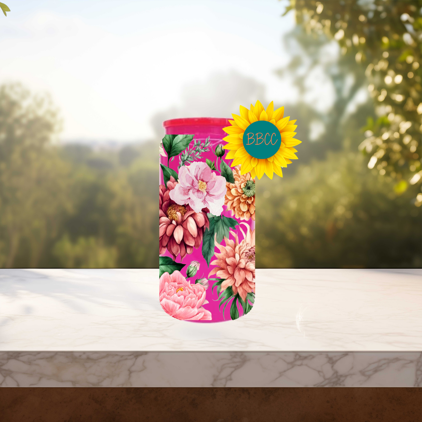 Watercolor Florals 16oz Stainless Steel or Plastic Tumbler