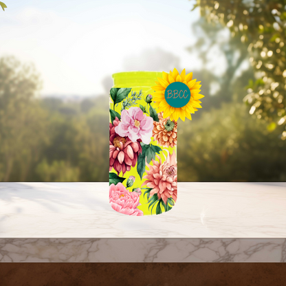 Watercolor Florals 16oz Stainless Steel or Plastic Tumbler