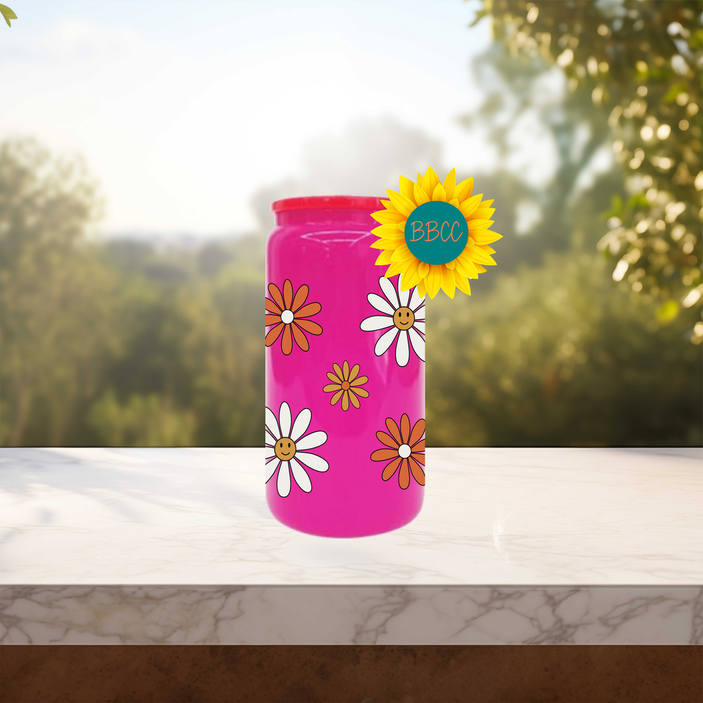 Daisies 16oz Stainless Steel or Plastic Tumbler