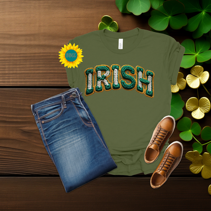 Adult Irish Faux Yarn Knit T-Shirt - St. Patrick's Day