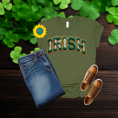 Adult Irish Faux Yarn Knit T-Shirt - St. Patrick's Day