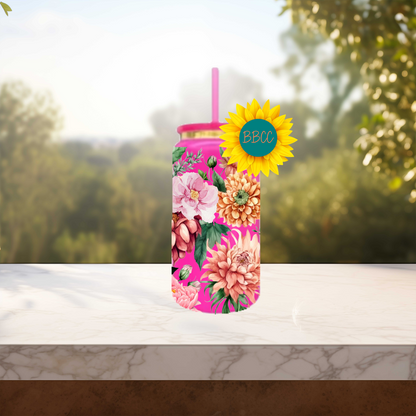 Watercolor Florals 16oz Stainless Steel or Plastic Tumbler