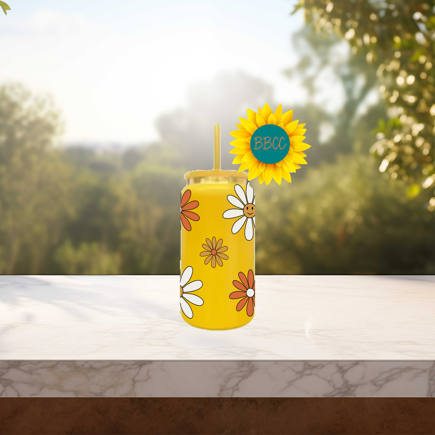 Daisies 16oz Stainless Steel or Plastic Tumbler