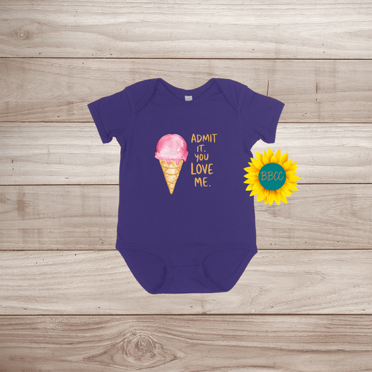 Baby Admit It Ice Cream Short Sleeve Romper