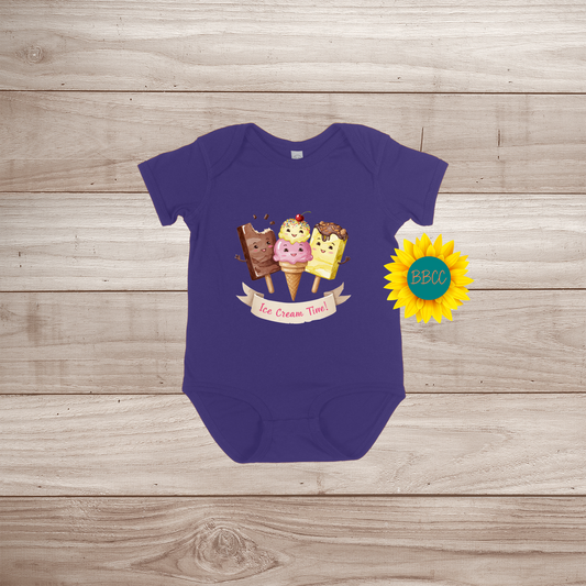 Baby Ice Cream Short Sleeve Romper