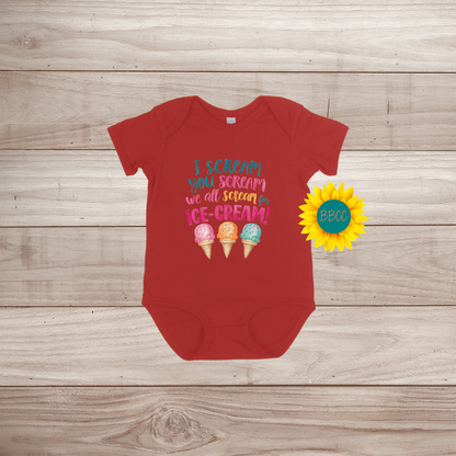 Baby Ice Cream Screams Short Sleeve Romper