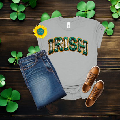 Adult Irish Faux Yarn Knit T-Shirt - St. Patrick's Day