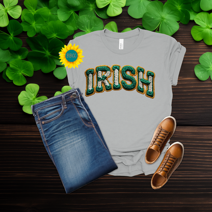 Adult Irish Faux Yarn Knit T-Shirt - St. Patrick's Day