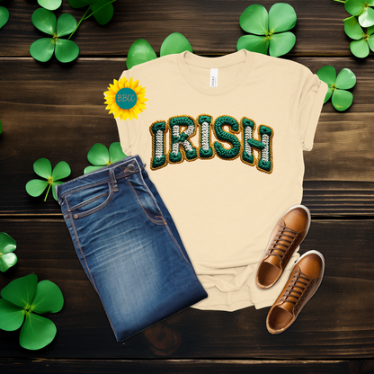 Adult Irish Faux Yarn Knit T-Shirt - St. Patrick's Day