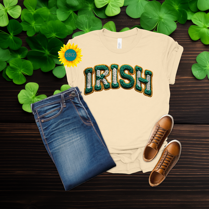 Adult Irish Faux Yarn Knit T-Shirt - St. Patrick's Day