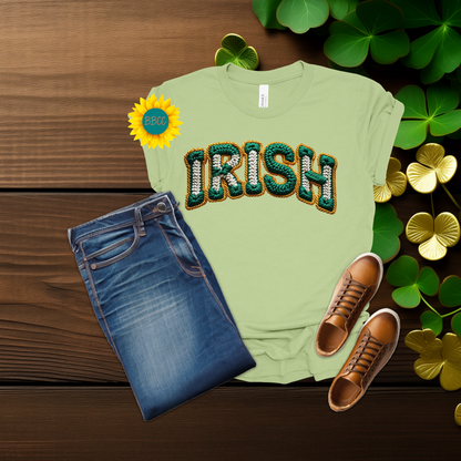 Adult Irish Faux Yarn Knit T-Shirt - St. Patrick's Day