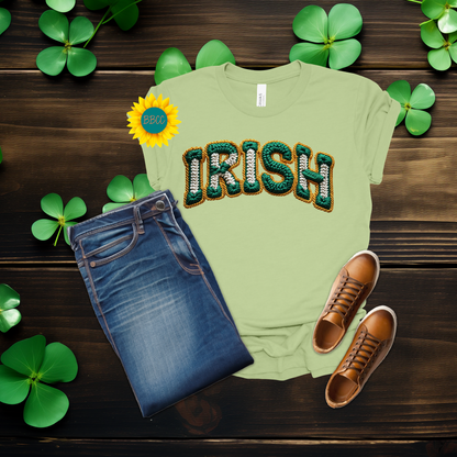 Adult Irish Faux Yarn Knit T-Shirt - St. Patrick's Day